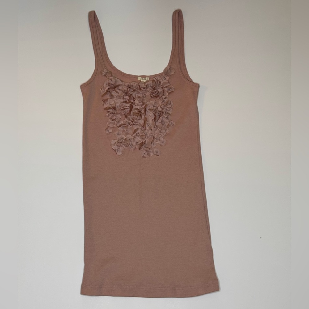 J. Crew Blush Tank with Floral Appliqué